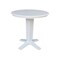 International Concepts 36 in. Solid Wood Round Top Pedestal Dining Table with 4 Counter Height Stools in White K08-36RT-23B-S6132-4 - alternate 4